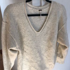 Free People Cozy Oversized Cream Sweater